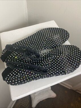 Black Jeweled Flip Flop Sandals